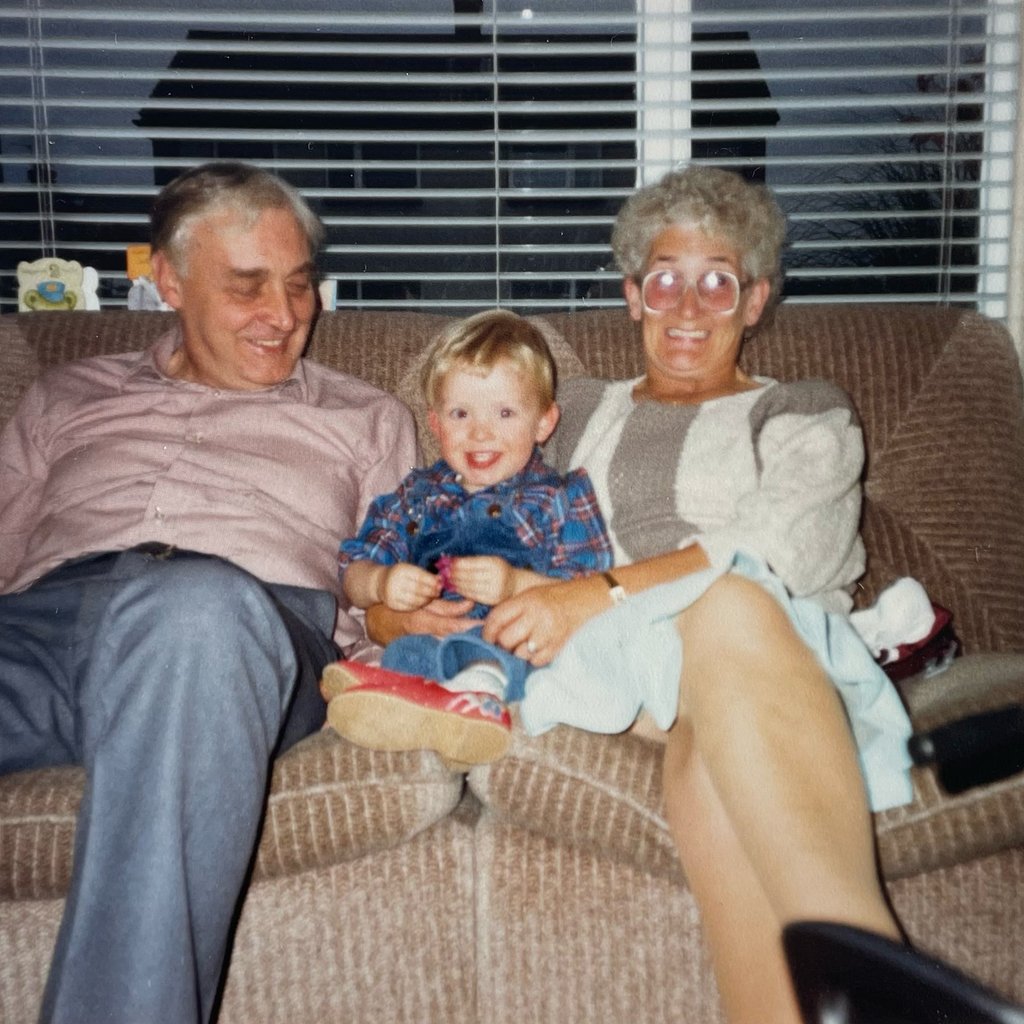Vintage couple photo - before restoration