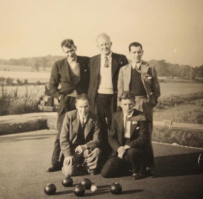 Damaged vintage family photo