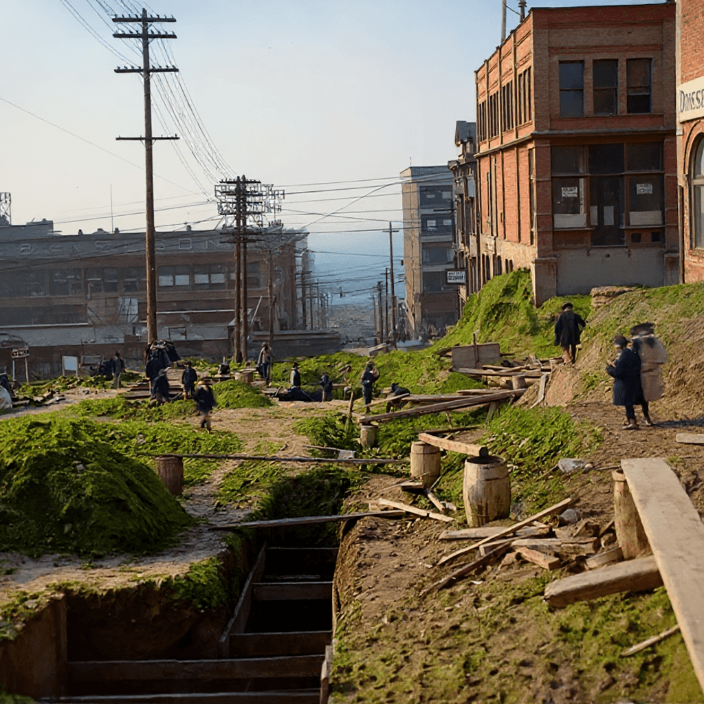Historical Seattle 1900s photo - after restoration